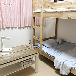 テーブル リメイク/IKEA/二段ベッド/男女の双子/子供部屋...などのインテリア実例 - 2019-06-08 20:49:46