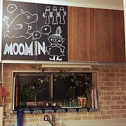 キッチン/黒板塗料/ムーミン/DIY/北欧...などのインテリア実例 - 2016-02-15 00:39:07