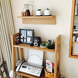 棚/電話がダサすぎる…/無印良品/IKEA/100均...などのインテリア実例 - 2015-02-20 10:18:44