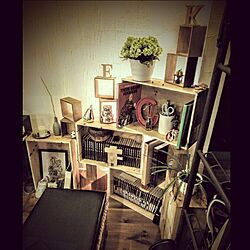 棚/植物/green/ワインの木箱/アイアンの飾り梯子...などのインテリア実例 - 2016-03-08 19:29:26