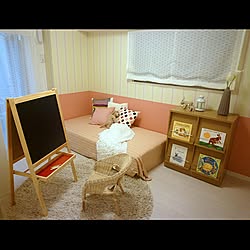 子ども部屋/キッズルーム/アクセントクロス/ベッド/黒板...などのインテリア実例 - 2017-07-10 11:39:22