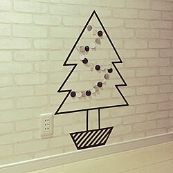 玄関/入り口/マスキングテープ/IKEA/ハンドメイド/クリスマスツリー...などのインテリア実例 - 2015-11-10 21:00:34