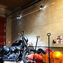 部屋全体/アメリカンポップ/スポットライト/バイクを楽しむ家/バイクガレージ...などのインテリア実例 - 2017-06-18 21:08:12