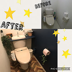 before→after/トイレリメイク/トイレットペーパーホルダー/オートソープディスペンサー/壁紙DIY...などのインテリア実例 - 2019-11-09 18:31:17