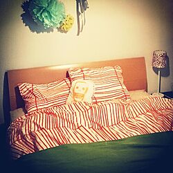 ベッド周り/IKEA布団カバー/寝室/賃貸のインテリア実例 - 2014-07-14 13:08:56