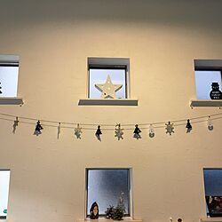壁/天井/クリスマス/モノトーン/セリアのインテリア実例 - 2016-11-06 07:18:04