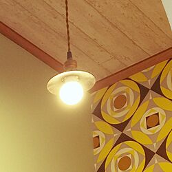 壁/天井/ホーローランプ/照明/壁紙/ヴィンテージ壁紙のインテリア実例 - 2015-10-25 19:28:49
