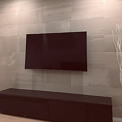 テレビ55インチ/ストーングレース/テレビ壁掛け/テレビ台/エコカラット...などのインテリア実例 - 2019-03-20 23:13:22