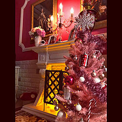 ピンクの部屋/ピンクの壁紙/ピンクのツリー/クリスマス/築30年以上...などのインテリア実例 - 2019-12-24 19:01:56