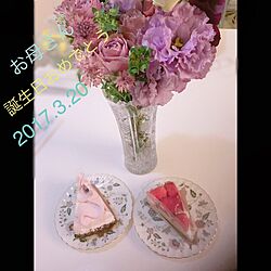机/ショートケーキ/素敵な色だ！/花のある暮らし/花束...などのインテリア実例 - 2017-03-20 21:36:22
