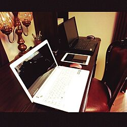 机/テーブルランプ/ノートパソコン/iPad air/アンティークテーブル...などのインテリア実例 - 2014-08-28 13:19:50