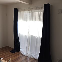部屋全体/丈直し前/ネイビー/IKEAのカーテン/DIY...などのインテリア実例 - 2017-01-24 19:40:45