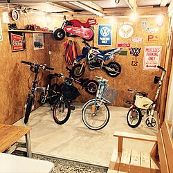 部屋全体/バイクを楽しむ家/バイク好き/バイクガレージ/自転車置き場...などのインテリア実例 - 2016-11-23 18:44:08