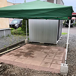 玄関/入り口/焼肉スペース/自転車置き場DIY/とりあえず完成/ご無沙汰です（汗）のインテリア実例 - 2018-06-03 12:27:44