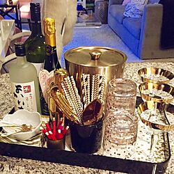リビング/bar tray/cocktail/gold/living room...などのインテリア実例 - 2015-09-08 04:57:21