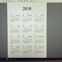 机/カレンダー自作/カレンダー2018のインテリア実例 - 2017-11-20 20:48:12