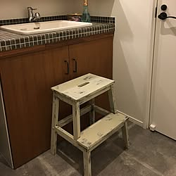 ヘンプベージュ/ミルクペイント/踏み台/IKEA/バス/トイレのインテリア実例 - 2017-07-06 21:07:32