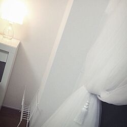 部屋全体/一人暮らし/IKEA/チュールカーテン/タッセルのインテリア実例 - 2014-03-13 07:57:45