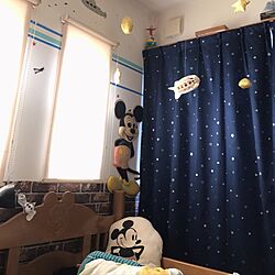 ベッド周り/カーテン☆/マスキングテープ/飛行船/星が好き...などのインテリア実例 - 2017-05-15 15:02:50