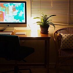 机/Macのある部屋/間接照明/iMac/ラタンチェア...などのインテリア実例 - 2016-06-08 17:46:22