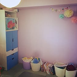 部屋全体/子供部屋 和室/子供部屋改装中/はみ出た荷物どうしよう/イマジンウォールペイント...などのインテリア実例 - 2014-09-07 12:54:55