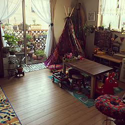 部屋全体/TEEPEE TENT/こどもと暮らす/BOHO/観葉植物...などのインテリア実例 - 2018-01-11 15:19:43