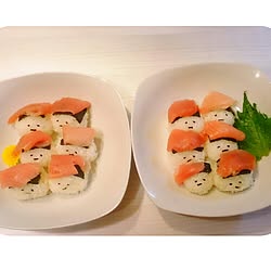 賃貸でも楽しく♪/キャラ弁風/なんか悲しげ/おにぎり寿司/いつもインテリアじゃなくてすみませんのインテリア実例 - 2016-05-23 18:48:53