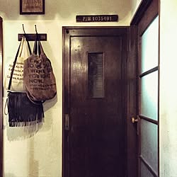 玄関/入り口/アンティークのドア/カフェ風/男前のインテリア実例 - 2017-04-30 11:38:33