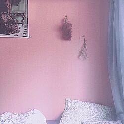 ベッド周り/かすみ草/スモークツリー/ドライフラワー/ピンクの壁...などのインテリア実例 - 2016-08-26 01:32:28