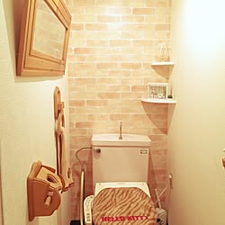 バス/トイレ/タンクレスにしたい/可愛いトイレカバー欲しい/レンガ風/壁紙リメイク...などのインテリア実例 - 2017-04-10 08:58:55