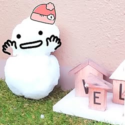 部屋全体/雪だるまさん/ハンドメイド/かわいい♡/おうち時間...などのインテリア実例 - 2024-01-24 20:14:34