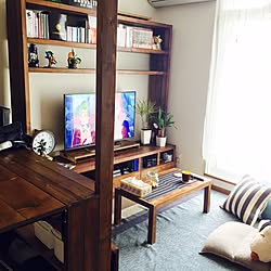 部屋全体/ディアウォール DIY/多機能家具/テレビ台/2×4で作る家具...などのインテリア実例 - 2016-07-20 00:10:49