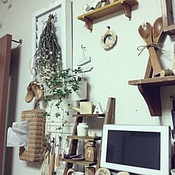 壁/天井/ディスプレイ/ドライフラワー/木製/雑貨のインテリア実例 - 2013-05-21 18:58:37