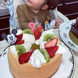 2歳のお誕生日/2歳/お誕生日ケーキ/お誕生日/女の子ママ...などのインテリア実例 - 2021-04-29 22:36:38