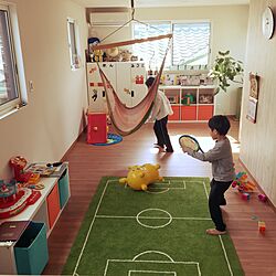 部屋全体/カーペット/サッカー/こどもスペース/IKEA...などのインテリア実例 - 2016-02-08 15:59:43