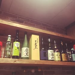 キッチン/焼酎スペース/お酒大好き♡/DIY棚/キッチン棚...などのインテリア実例 - 2017-03-23 23:06:03