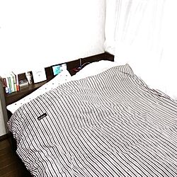 ベッド周り/白黒/しまむらのインテリア実例 - 2014-01-03 23:06:55