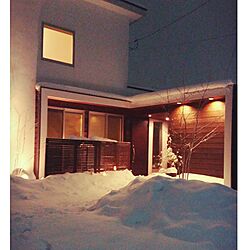 玄関/入り口/大雪/ライトアップ/間接照明/シンボルツリー...などのインテリア実例 - 2017-02-11 19:16:22