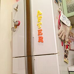 キッチン/木目シート/DIY/カッティングシート/冷蔵庫...などのインテリア実例 - 2014-10-08 09:14:48