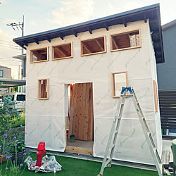 壁/天井/小屋作りDIY/小屋DIY /小屋作りの記録/小屋のある庭...などのインテリア実例 - 2022-05-22 18:06:37