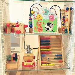 棚/DIY-tile/DIY♡/木のおもちゃ/子供と暮らす。...などのインテリア実例 - 2016-07-14 22:01:21