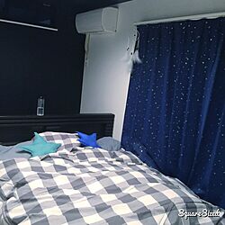 ベッド周り/ドリームキャッチャー/星空カーテン/IKEA/寝室のインテリア実例 - 2015-11-19 18:21:07