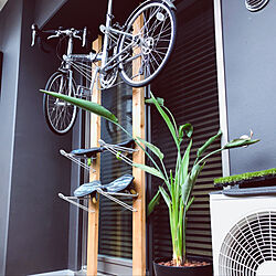 自転車壁掛け/ベランダ/自転車置き場/IKEA/DIY...などのインテリア実例 - 2020-06-18 10:33:52