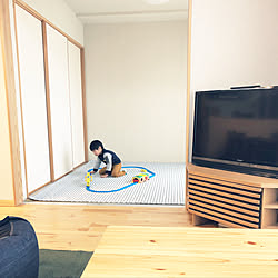 ナチュラル/部屋全体/テレビ台 コーナー/コーナーテレビ台/いつも見て頂き有難うございます♡...などのインテリア実例 - 2019-03-03 13:12:24