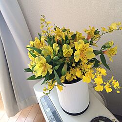 玄関/入り口/黄色/花器がほしい/花のある暮らし/greenのインテリア実例 - 2017-03-13 00:20:16