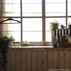 部屋全体/植物/手作り窓枠/DIY/シュガーバインのインテリア実例 - 2013-12-03 17:22:36