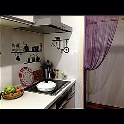 キッチン/のれん/ウォールステッカー/ルクルーゼ/紫のインテリア実例 - 2013-09-15 11:02:33