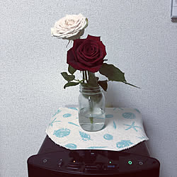 キッチン/花瓶/ウォーターサーバーの上/サーバーの上/真っ赤な薔薇...などのインテリア実例 - 2018-04-03 23:19:39