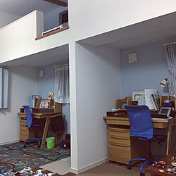 サックスブルー/ロフトのある部屋/IKEA/IKEAの椅子/アクタス　勉強机...などのインテリア実例 - 2020-03-29 00:06:27