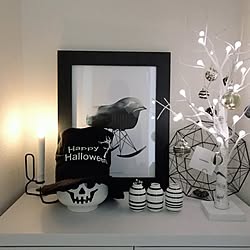 玄関/入り口/HALLOWEEN/モノトーン/ig→aluminium0730/monotoneinterior...などのインテリア実例 - 2016-11-02 11:13:28